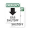 Signmission Gas Shutoff (Down Arrow) With Symbol, 7 in W x Rectangle, Vinyl Decal OS-2PACK-EM-D-710-V-10503 - alternate 1